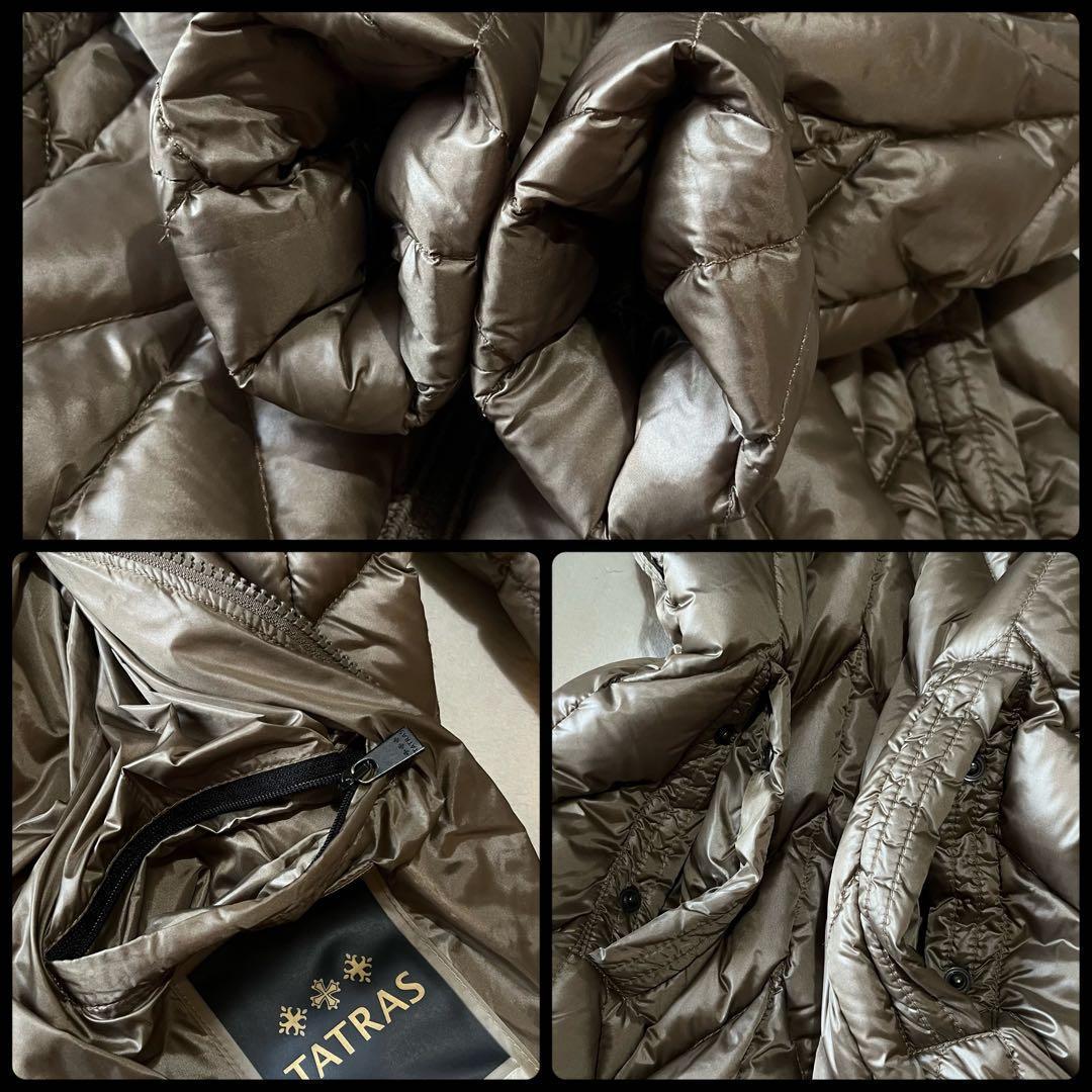 美品✨タトラス ポペナ ダウンコート ベージュ ラクーンファー フード