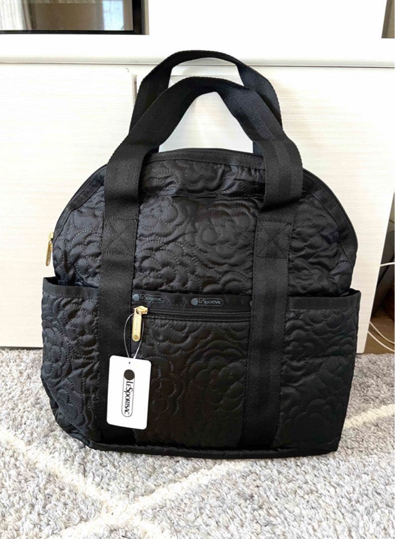 レスポートサック パフィーブロッサムズ ブラック 花柄 リュックサック