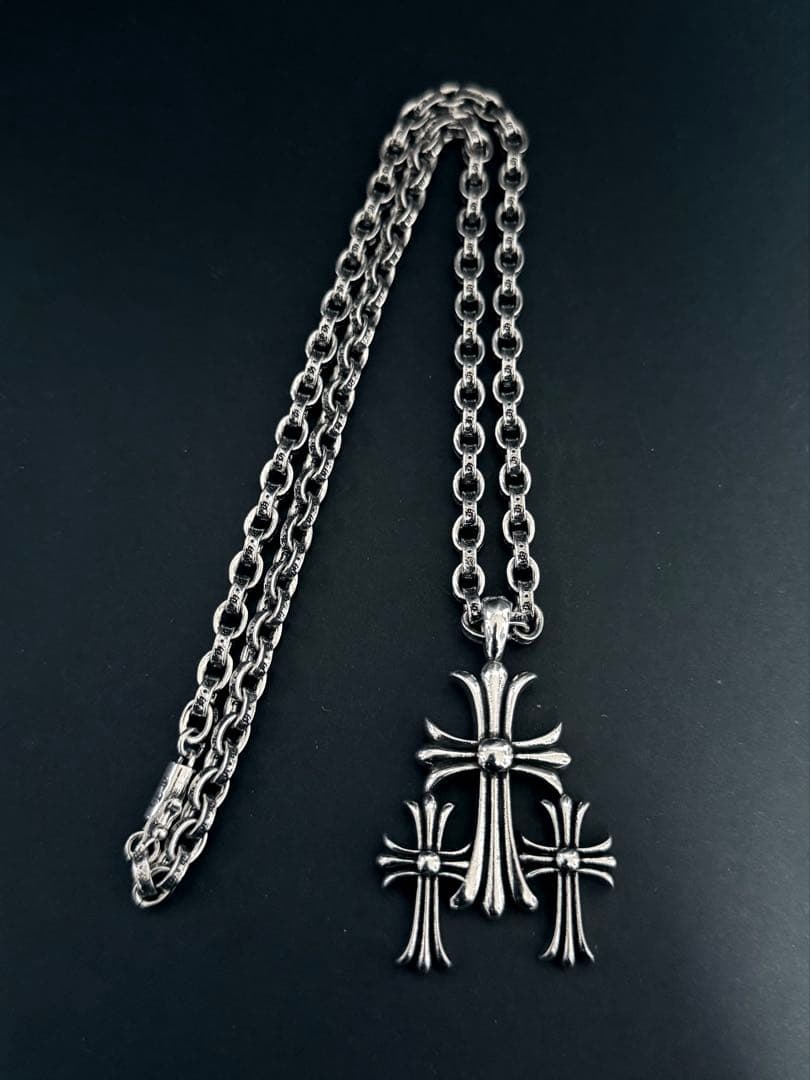 ネックレス ペーパーチェーン タイニー トリプルクロス シルバー925