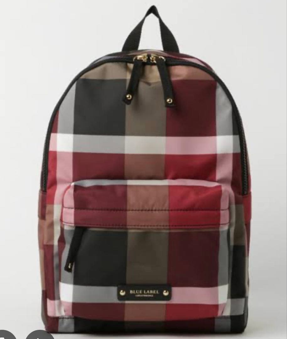 美品　BLUE LABEL 　チェック柄リュック