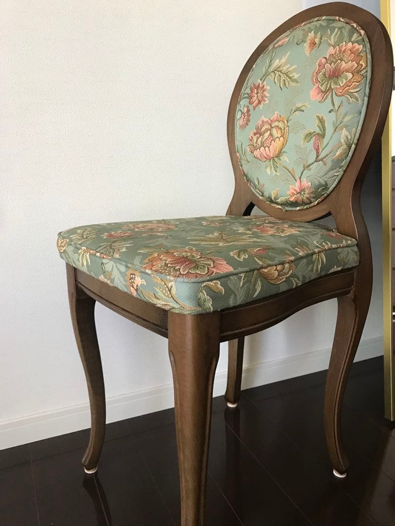 花柄木製椅子　1脚　カンティーニュ