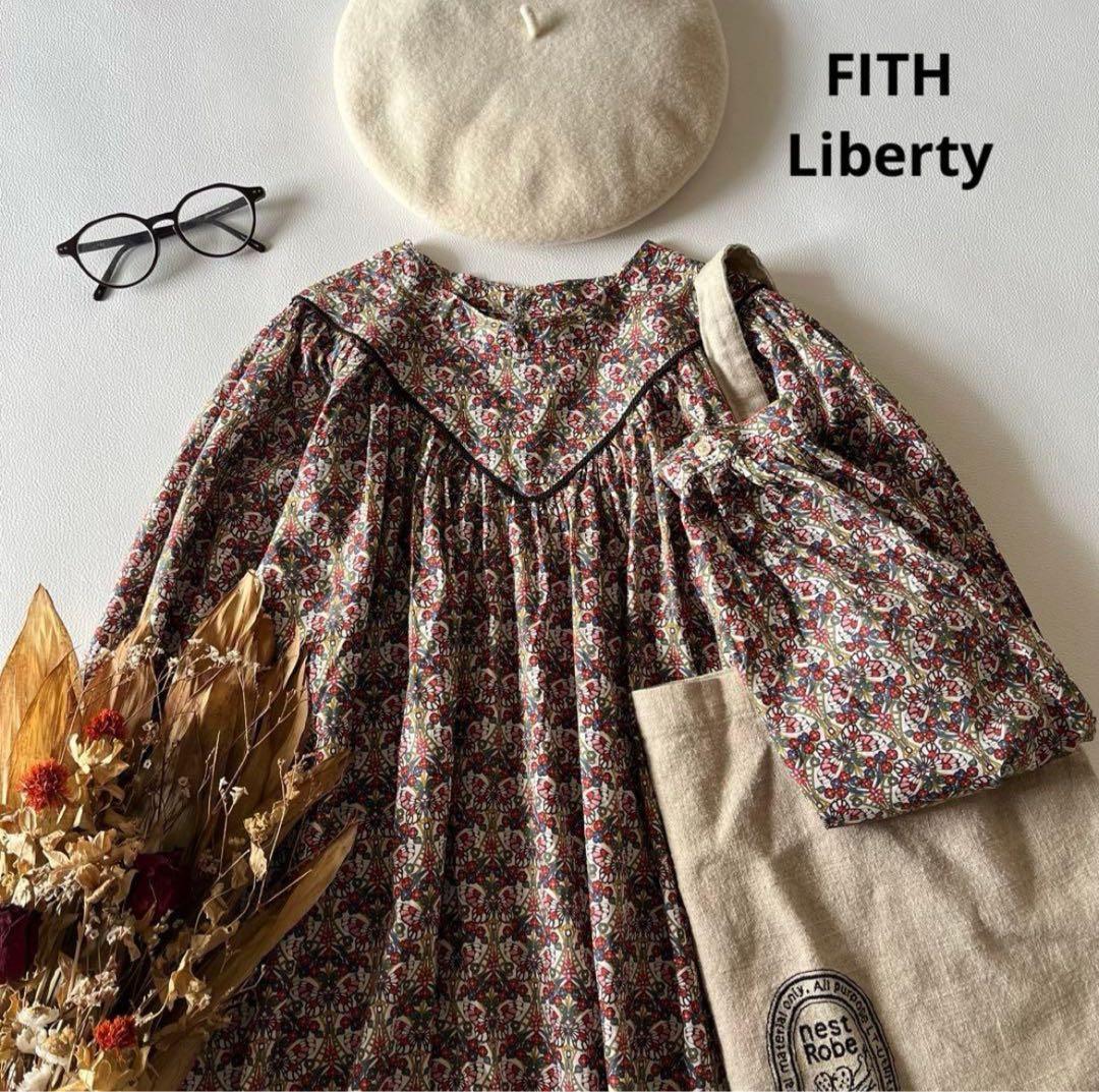 b1466＊ FITH リバティ ヨーク切替 ギャザーブラウス モリスバタフライ 切替ギャザーブラウス DECOY｜クロスプラス公式通販サイト