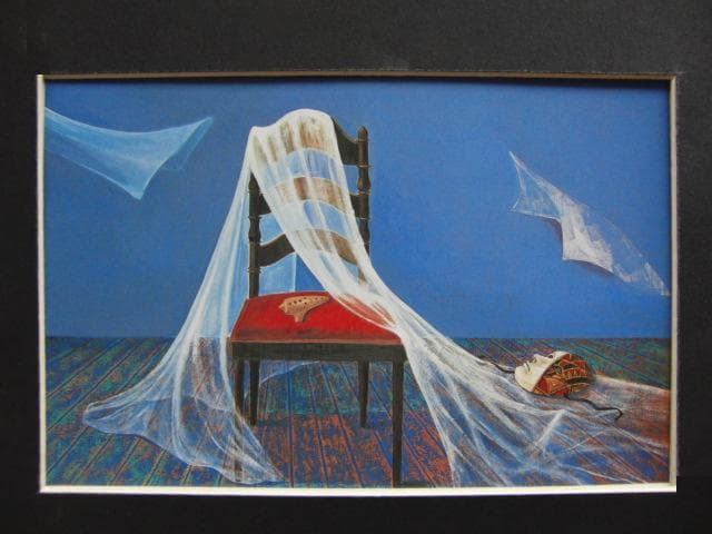 永井金四郎、【便り】、希少な画集画、新品高級額 額装付、状態良好