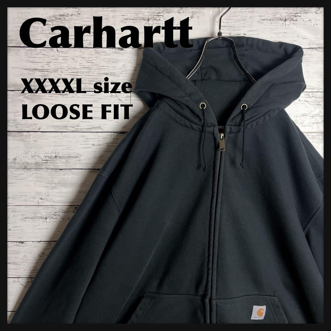 Carhartt◎XXXXL 超ビッグサイズ フルジップ パーカー D282 大きいサイズ メンズ Carhartt (カーハート) 裏起毛 ワンポイント