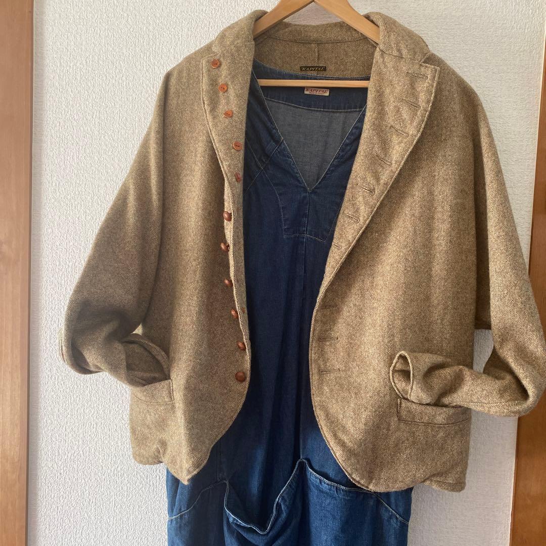 キャピタル KAPITAL ジャケット ウール混 ドルマンスリーブ 変形