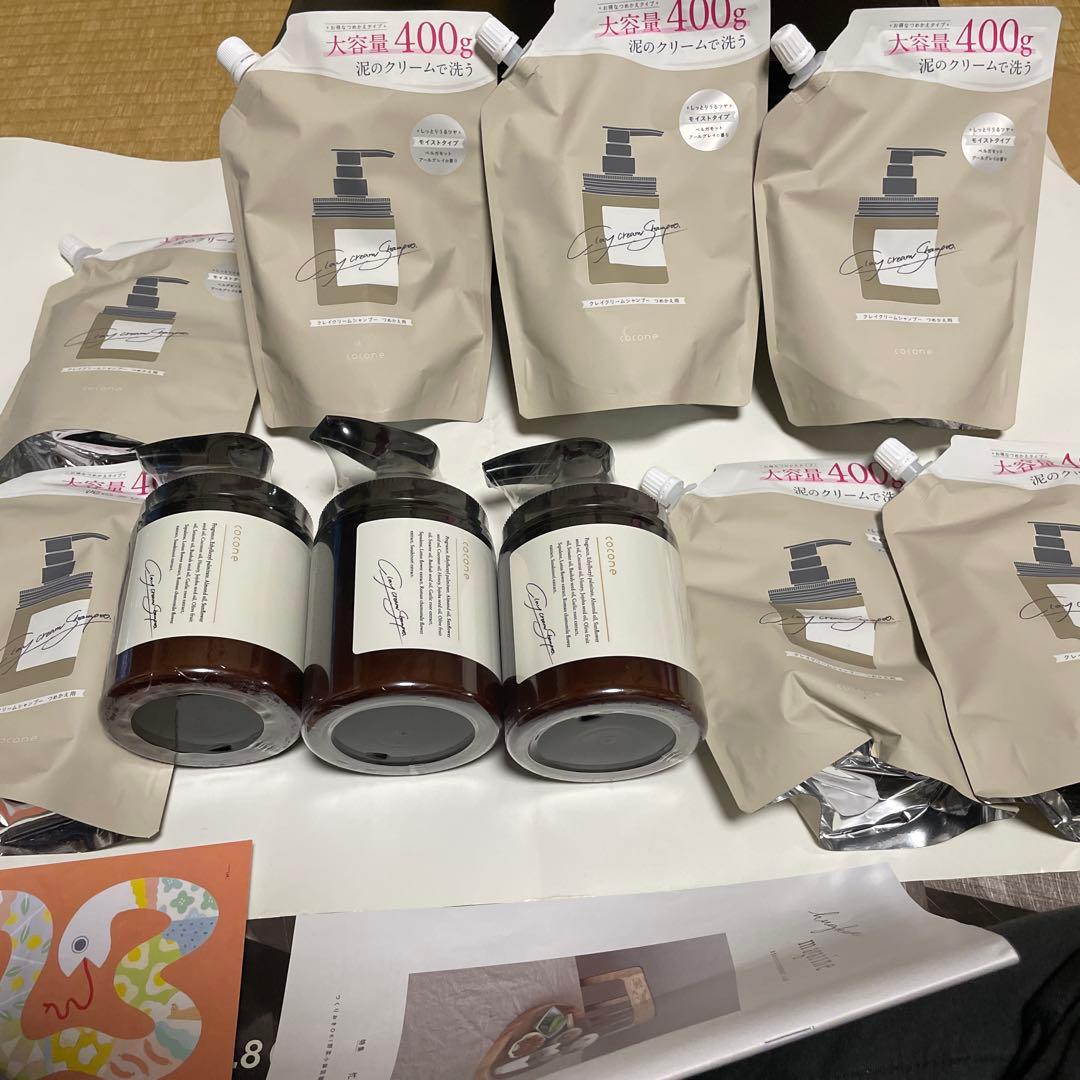 お買い得cocone クリームシャンプー 3本と400g詰め替え用7袋