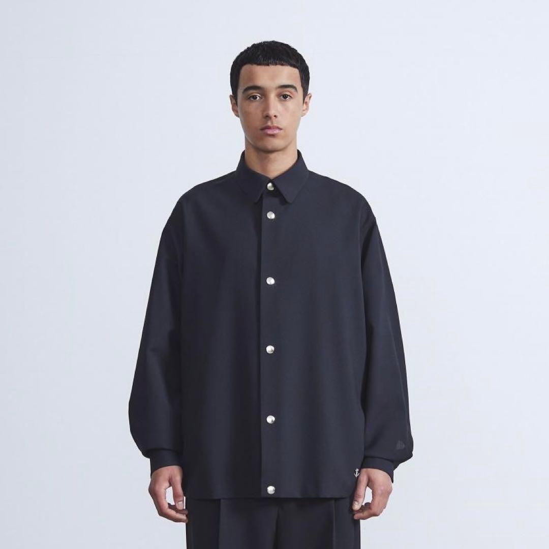 新品級】THE RERACS ウールシャツジャケット 48 ダークネイビー - メルカリ