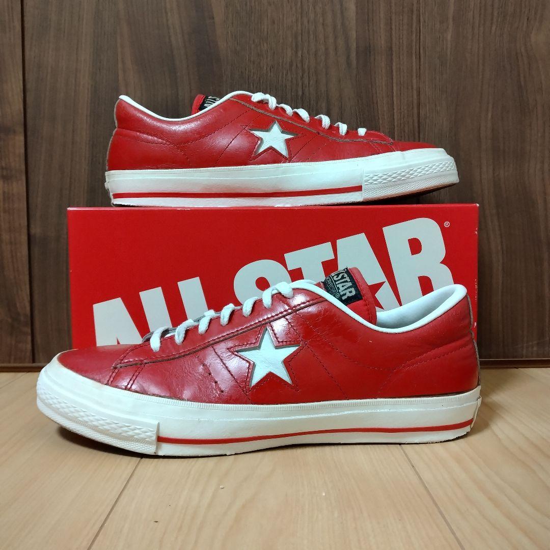 【US7.5】ワンスター　赤　レザー　レッド　one star ALL STAR