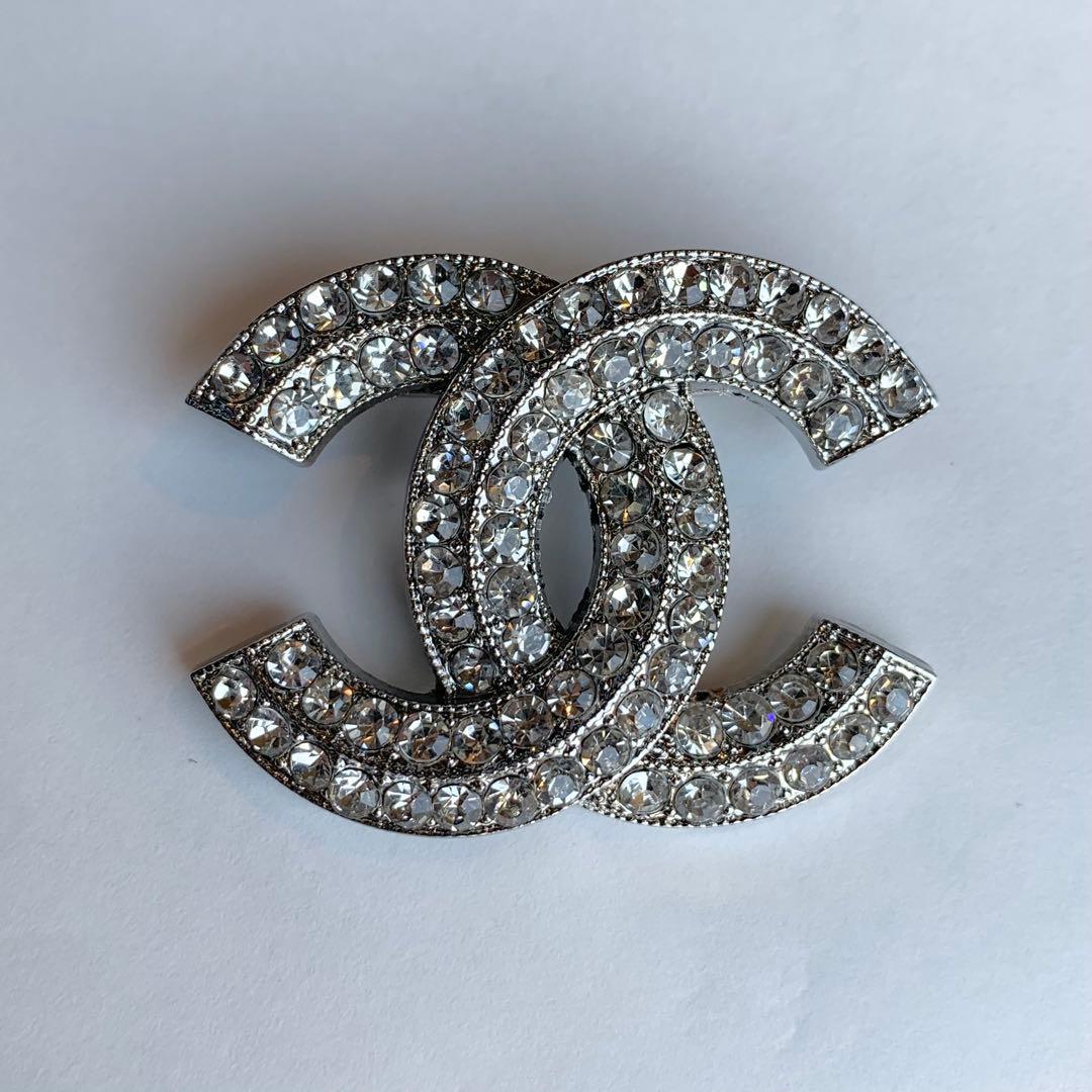 シャネル　CHANEL シルバー　ストーン　ブローチ