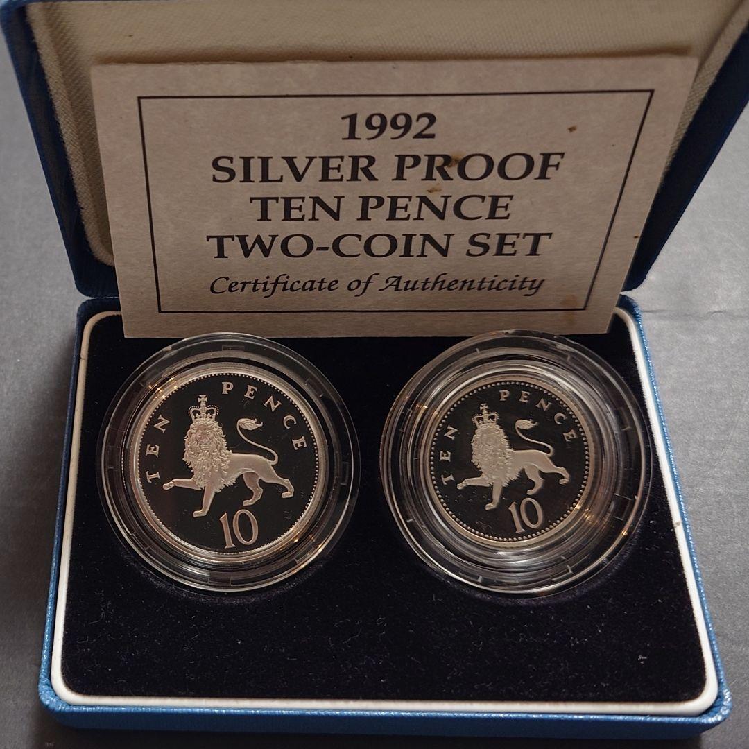1992年 イギリス銀貨 シルバープルーフ10ペンス新型発行記念銀貨 SV925