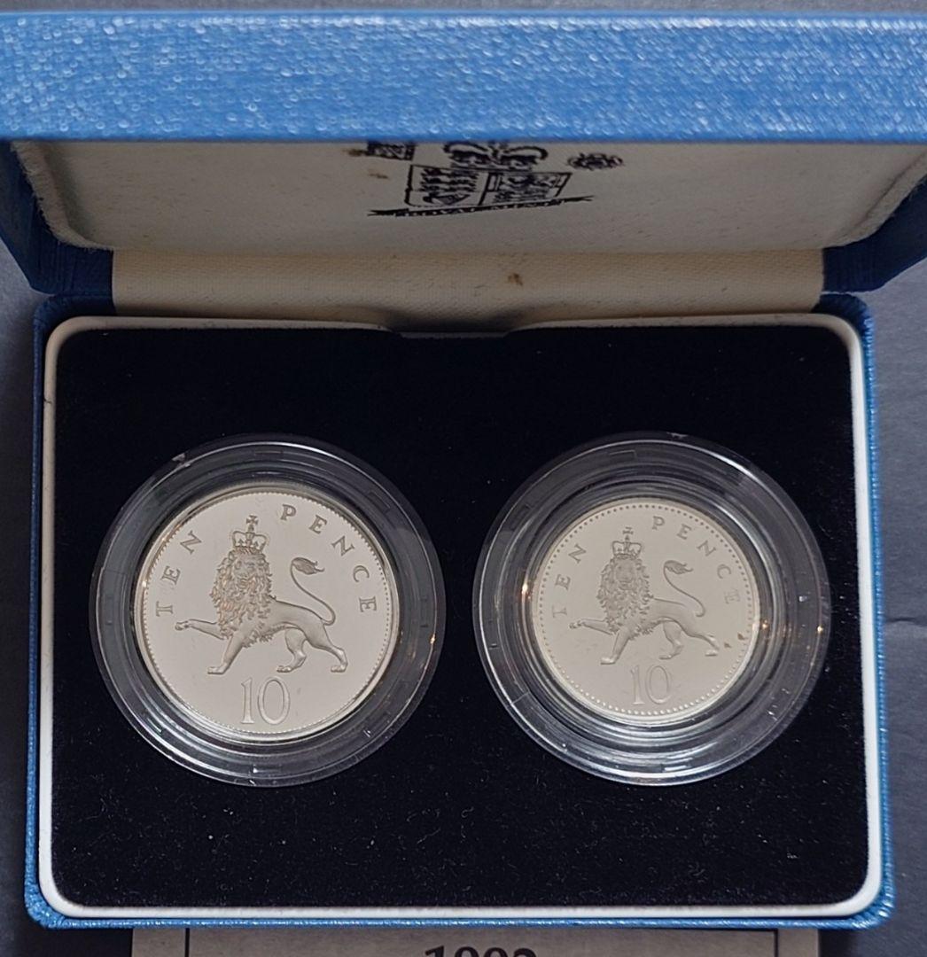 1992年 イギリス銀貨 シルバープルーフ10ペンス新型発行記念銀貨 SV925
