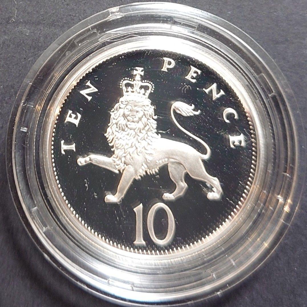 1992年 イギリス銀貨 シルバープルーフ10ペンス新型発行記念銀貨 SV925