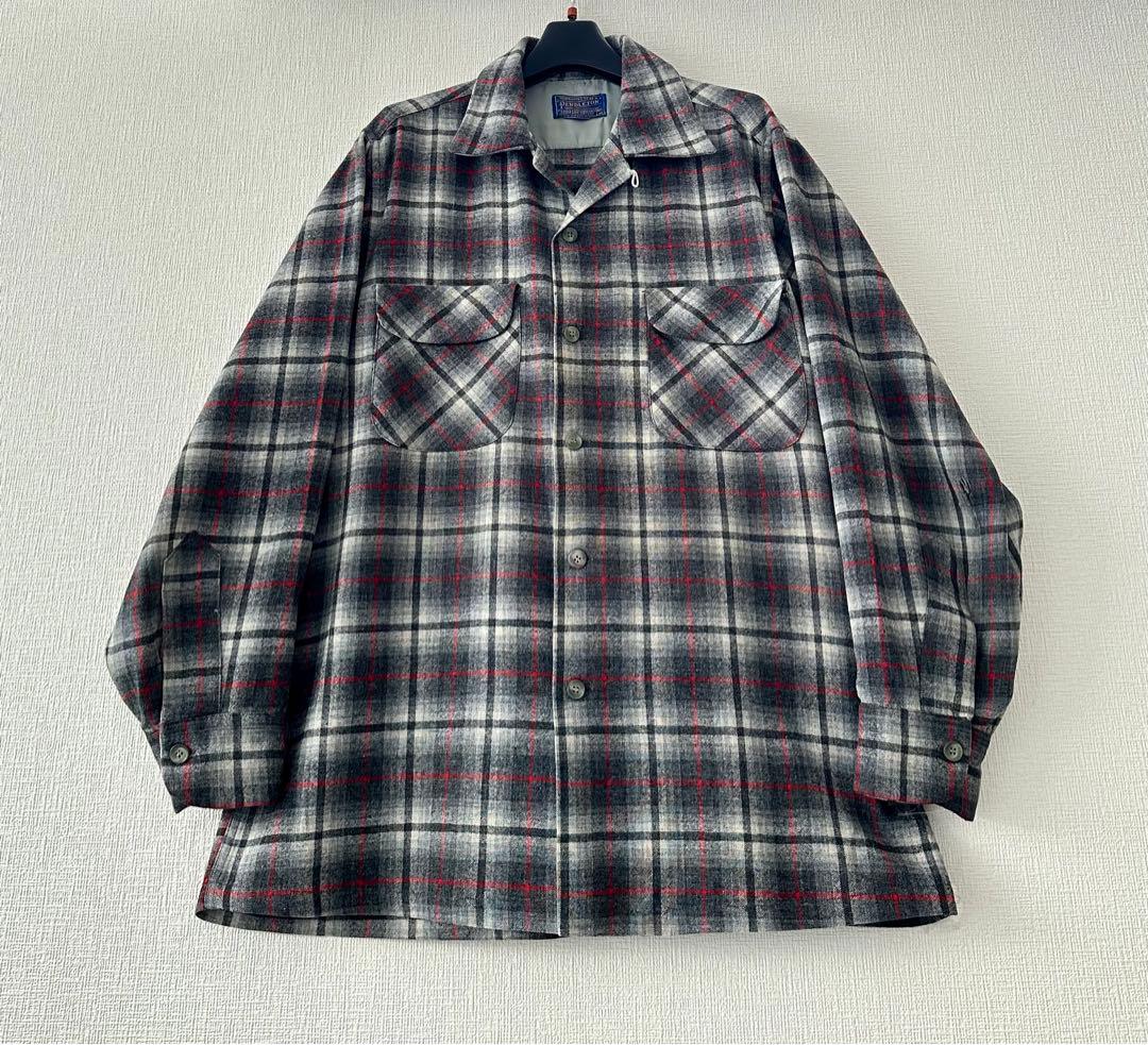 超スペシャル 60s ペンドルトン オンブレ チェック シャツ M 黒白