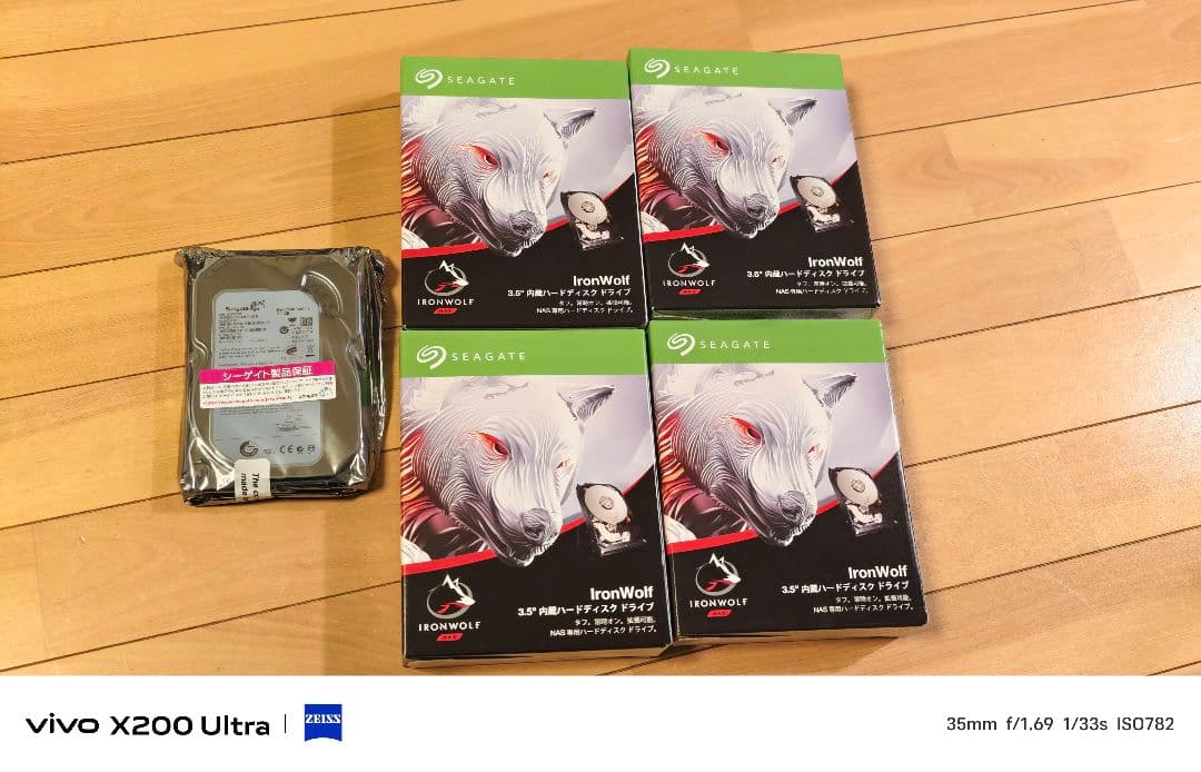 Seagate IronWolf 8TB×4台 まとめ売り 未使用＋500GB