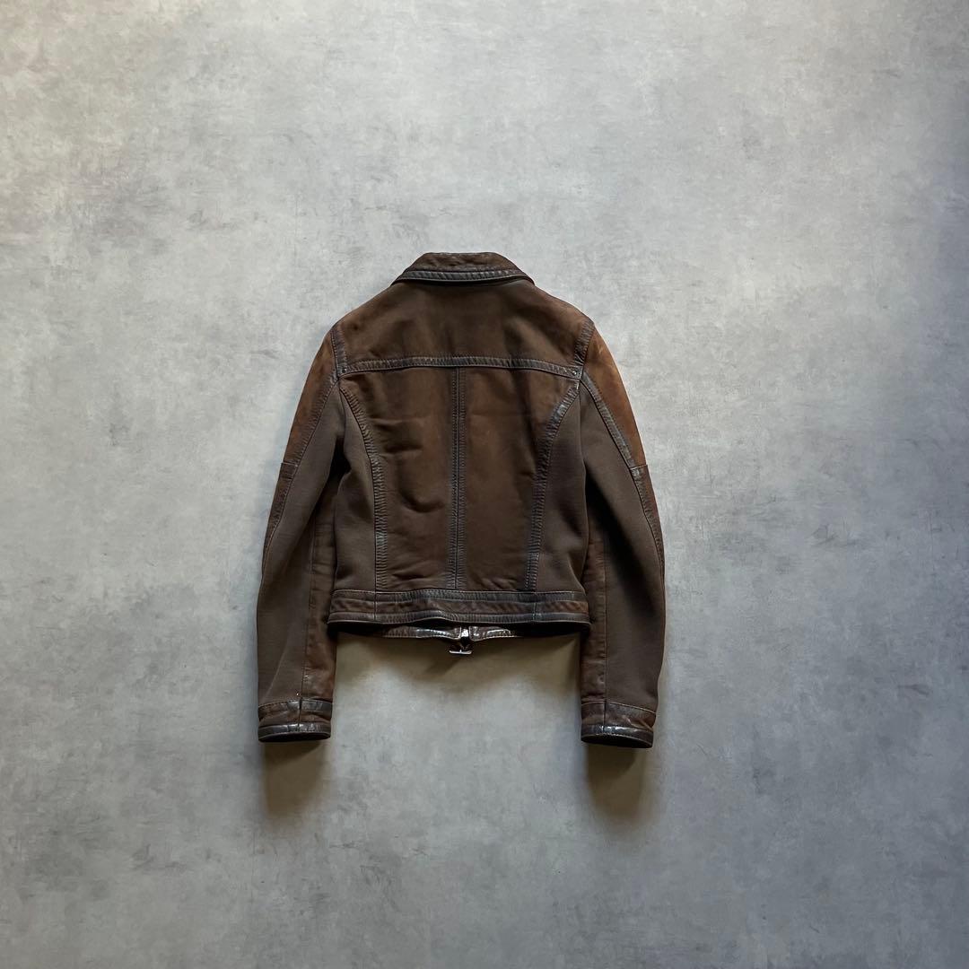 90s euro vintage leather zip jacket y2k - メルカリ