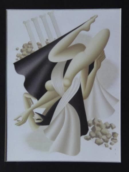 東郷青児、【アクロポリス】、希少な額装用画集より、状態良好、新品額装付