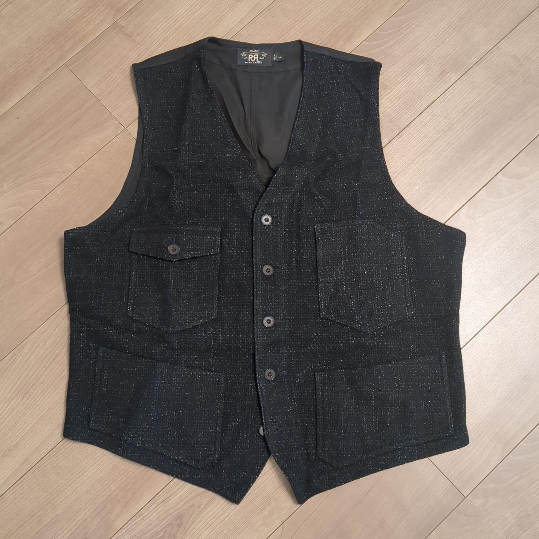 RRL ブラック エンジニア　ベスト XXL RRL（ダブル アール エル）の「エンジニア ウールブレンド ベスト