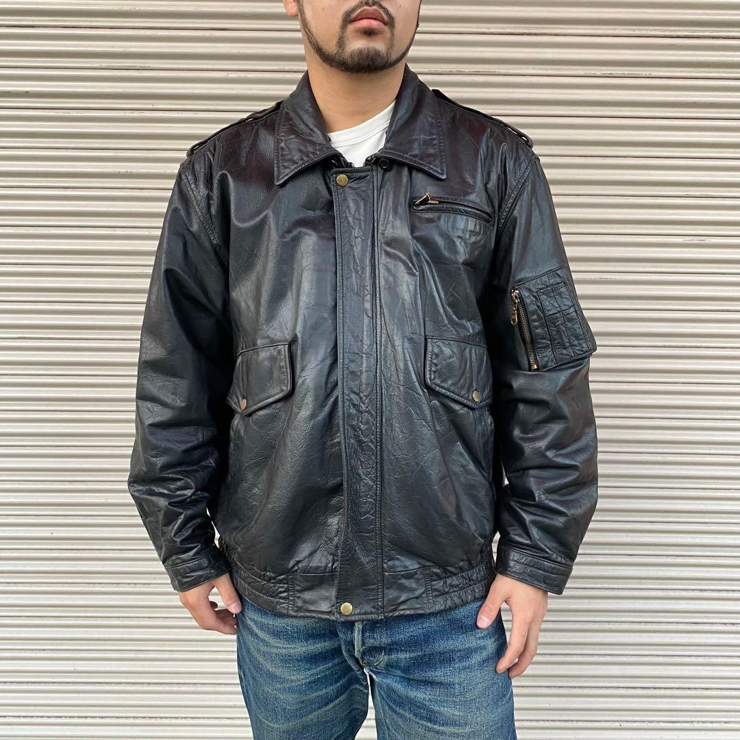 Euro F.T.C.Line レザー フライトジャケット A-2 XL ビッグ - メルカリ