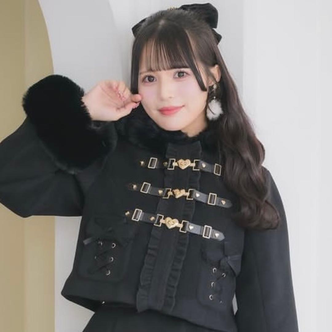 ROJITA ハートバックルショートコート ブラック 黒 ロジータ ROJITA ハートバックルショートコート （ブラック