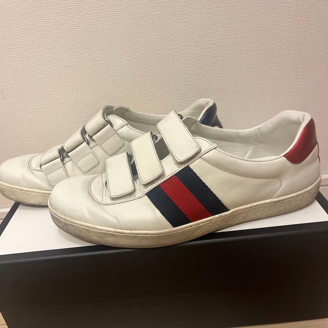 ホワイトレザー ベルクロスニーカー