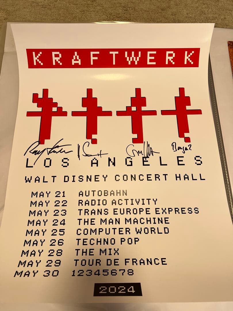 希少直筆サイン入りKraftwerk ポスター