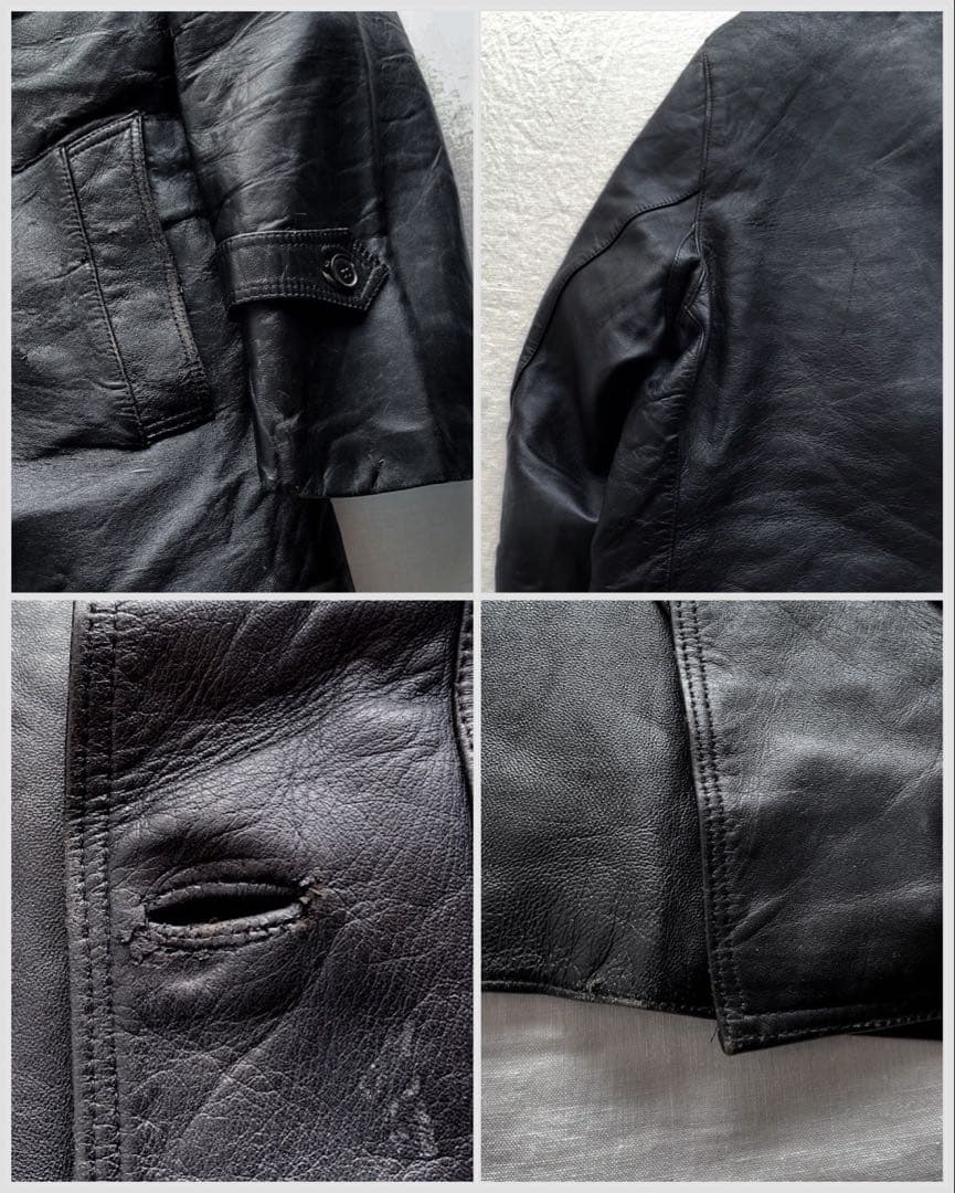 名品 フランス ビンテージ レザー コルビジェ ジャケット L〜XL - メルカリ