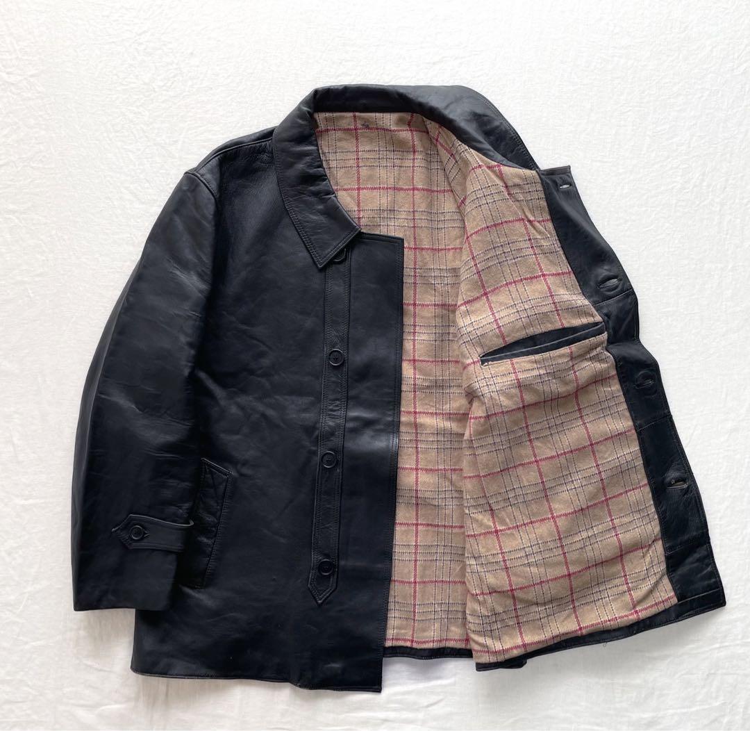 名品 フランス ビンテージ レザー コルビジェ ジャケット L〜XL - メルカリ