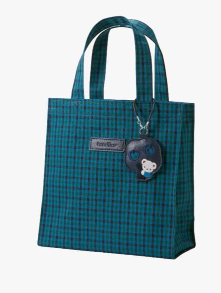 新品ファミリアトートバッググリーンチェック
