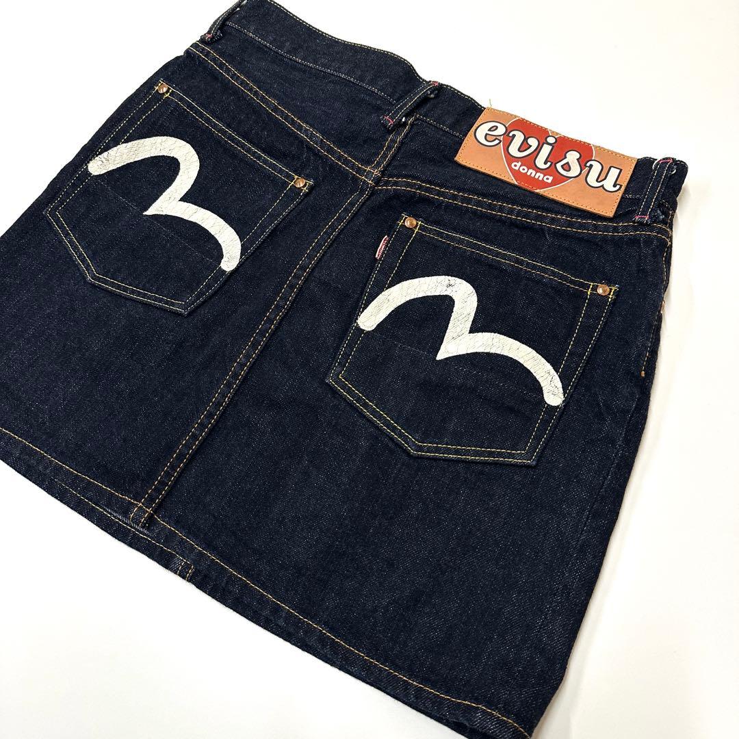 EVISU エヴィス donna デニムスカート カモメ ペイント Mサイズ - メルカリ