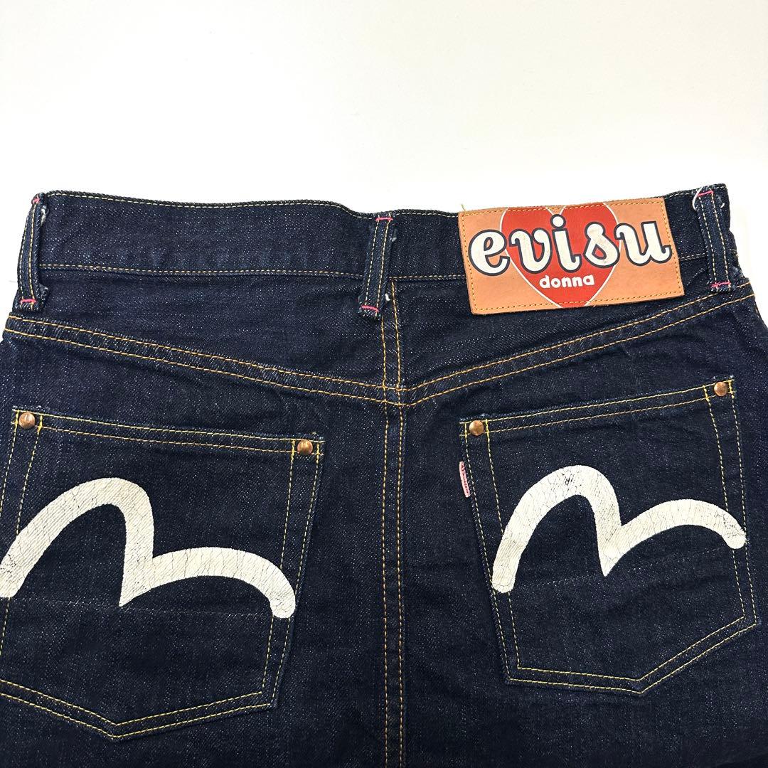 EVISU エヴィス donna デニムスカート カモメ ペイント Mサイズ - メルカリ