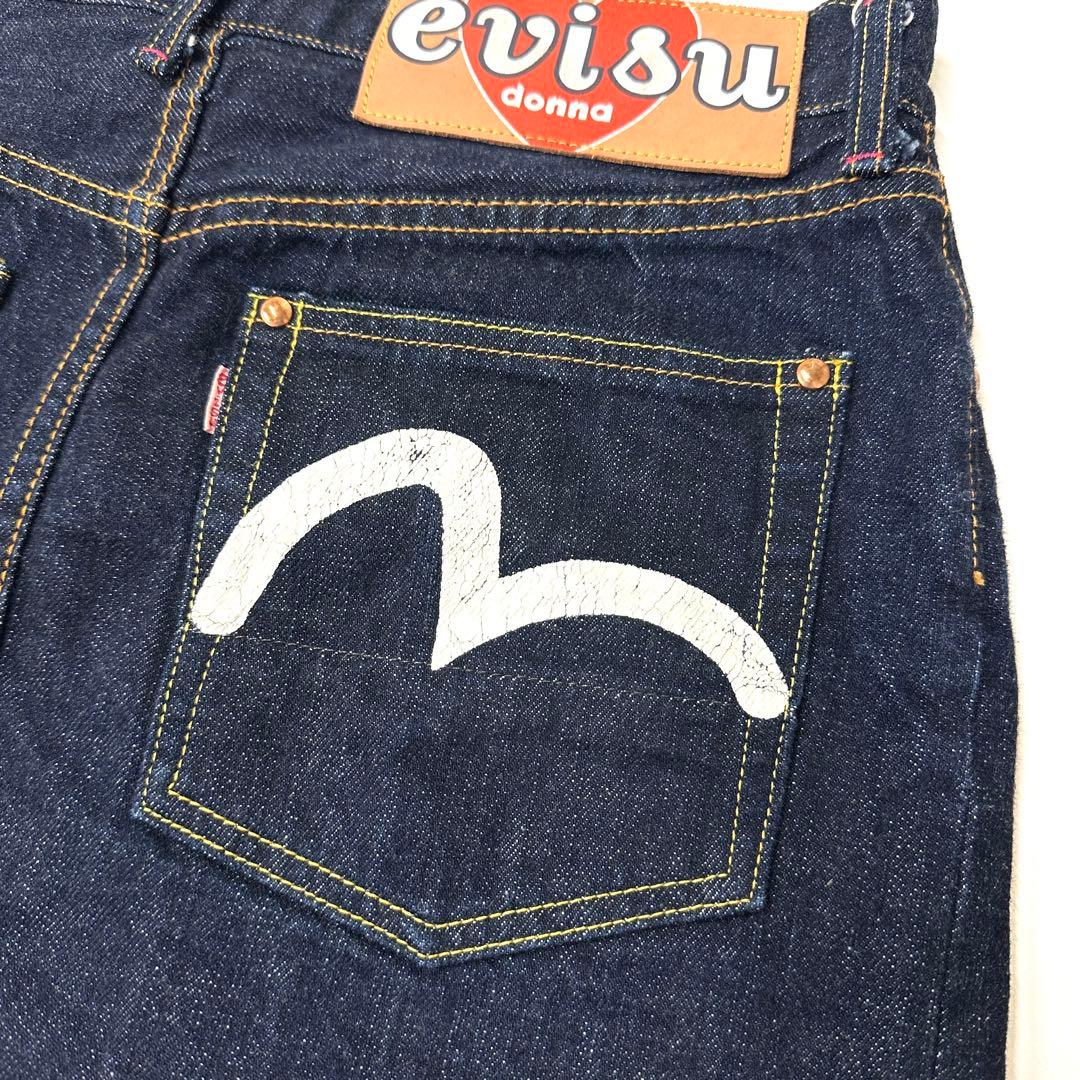 EVISU エヴィス donna デニムスカート カモメ ペイント Mサイズ - メルカリ