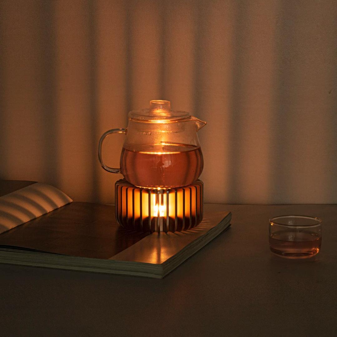 多機能美しいティーウォーマー 癒しの光 キャンドル式