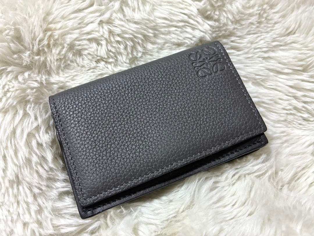 ロエべ　グレー レザー 名刺入れ