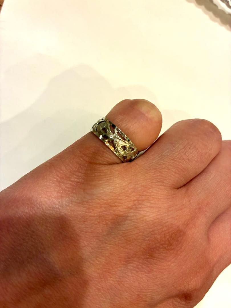 LIN'S 14Kリング 彫刻デザイン ハワイアンジュエリー