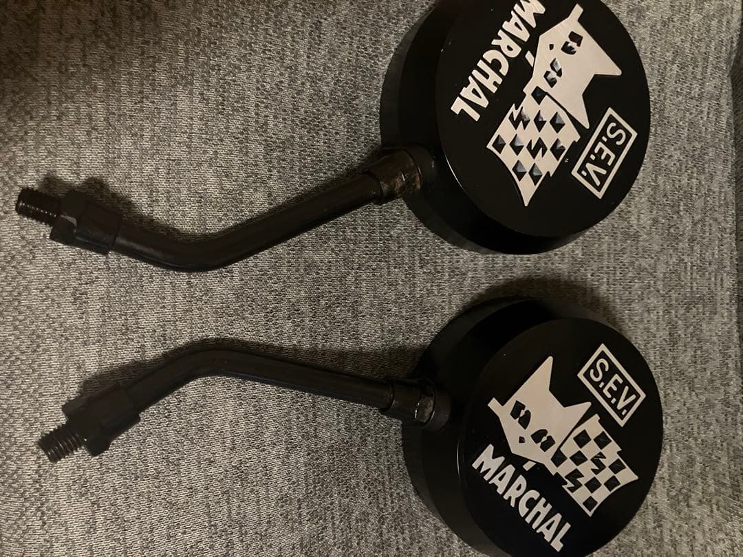 MARCHAL ブラック円形ミラー 2個セット Amazon | 【ハンドルに収まるコンパクトサイズ】 台湾ミラー ショート