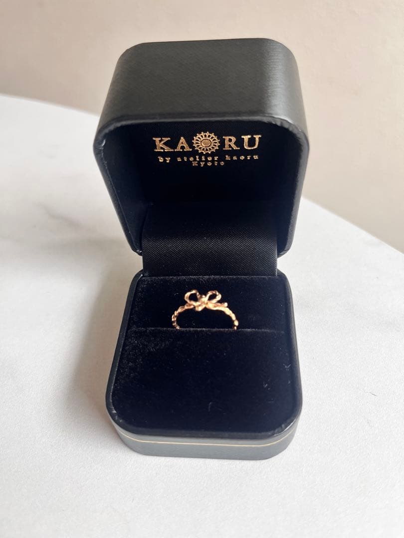 9号kaoruリボンポンデリング10kピンクゴールド