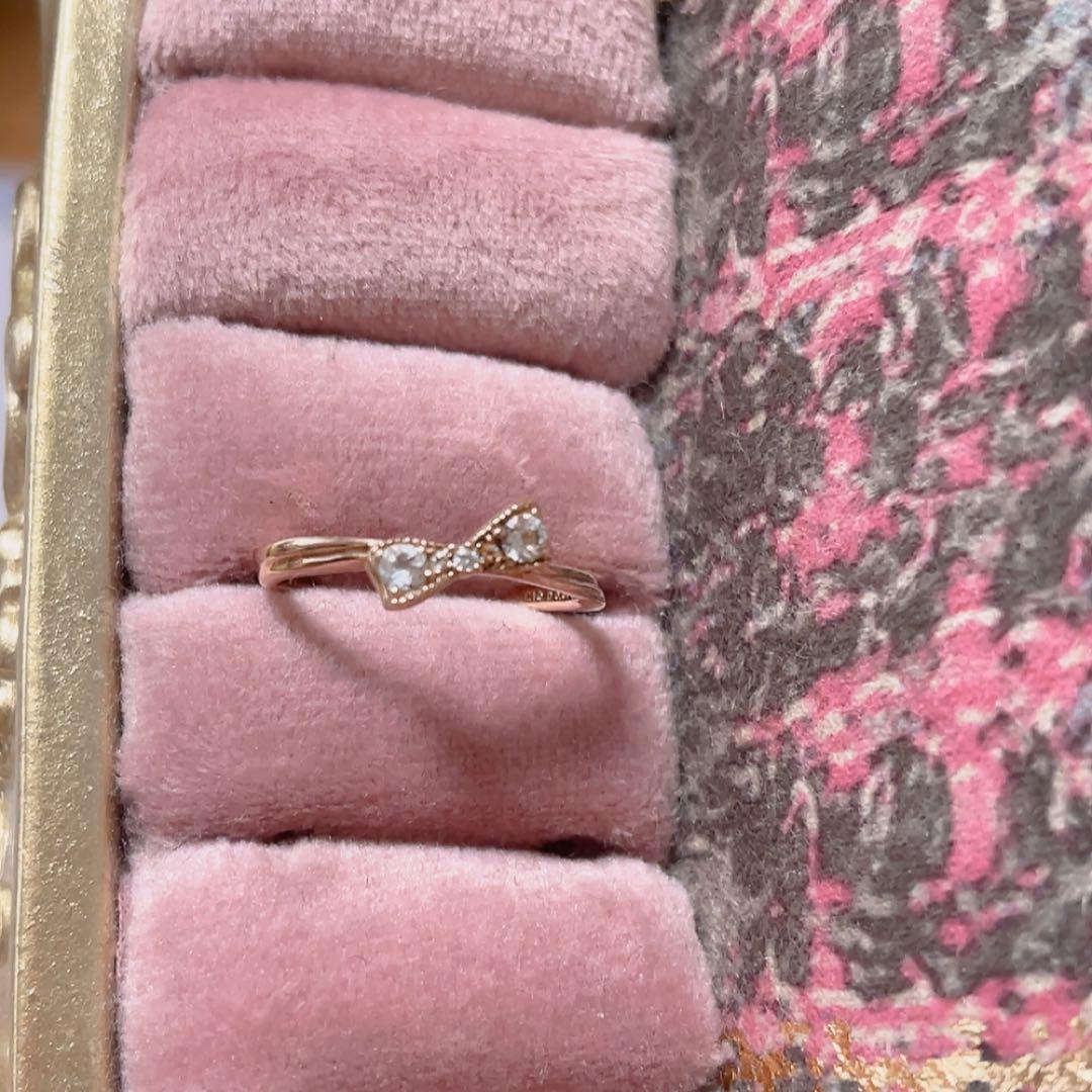 JILL STUART ジルスチュアート　k10 リボン　リング　11号