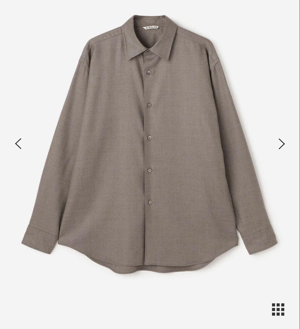 トップス AURALEE SUPER LIGHT WOOL SHIRTS BROWN