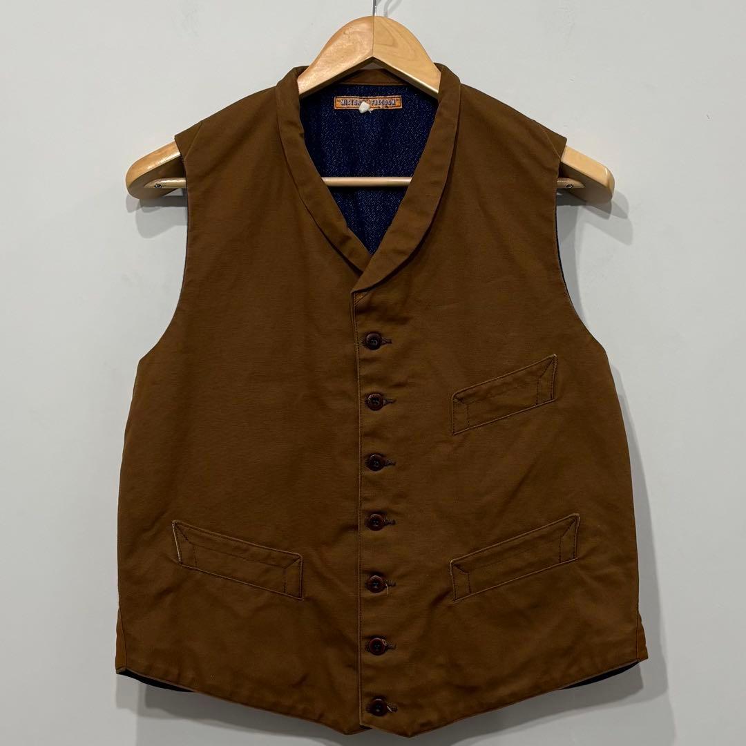 美品 ミスターフリーダム ダック キャンバス ワークベスト 38 シュガーケーン SUGAR CANE ミスターフリーダム Mister Freedom シュガーケーン MFSC