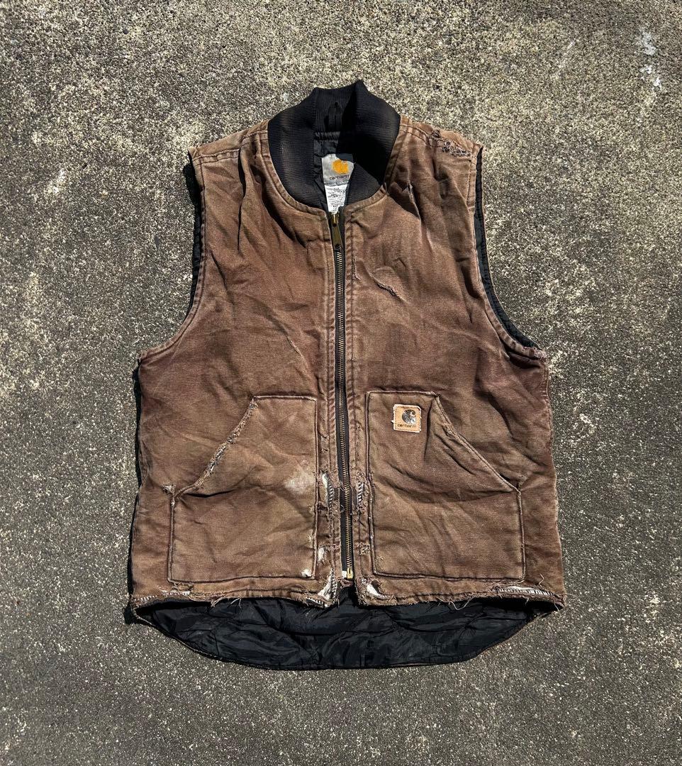 【激レア】90s USA製Carhartt カーハート ダックベスト フェード