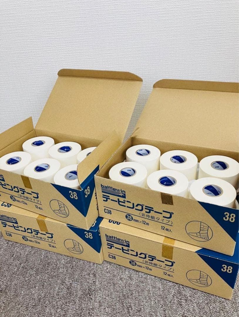 ニチバン battlewin 非伸縮 ホワイトテープ 38mm×12m×48個