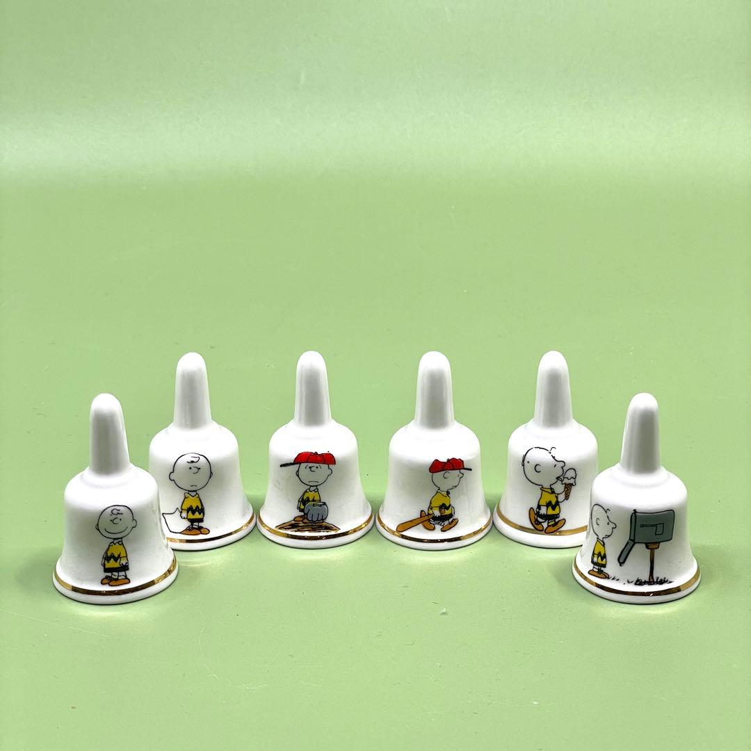 スヌーピー チャーリー・ブラウン「セラミック製ミニハンドベル」6個セット