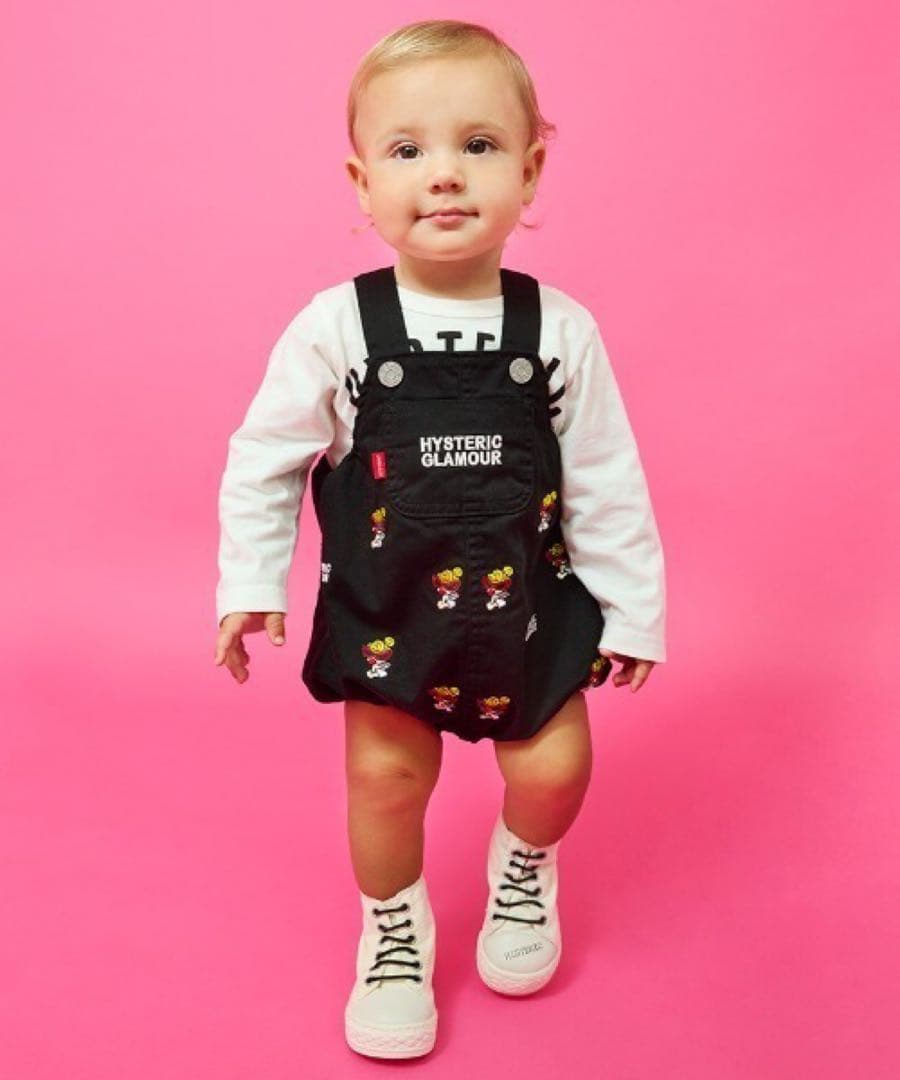 ヒスミニ♥刺繍羽付きサロペット＆帽子セット - メルカリ