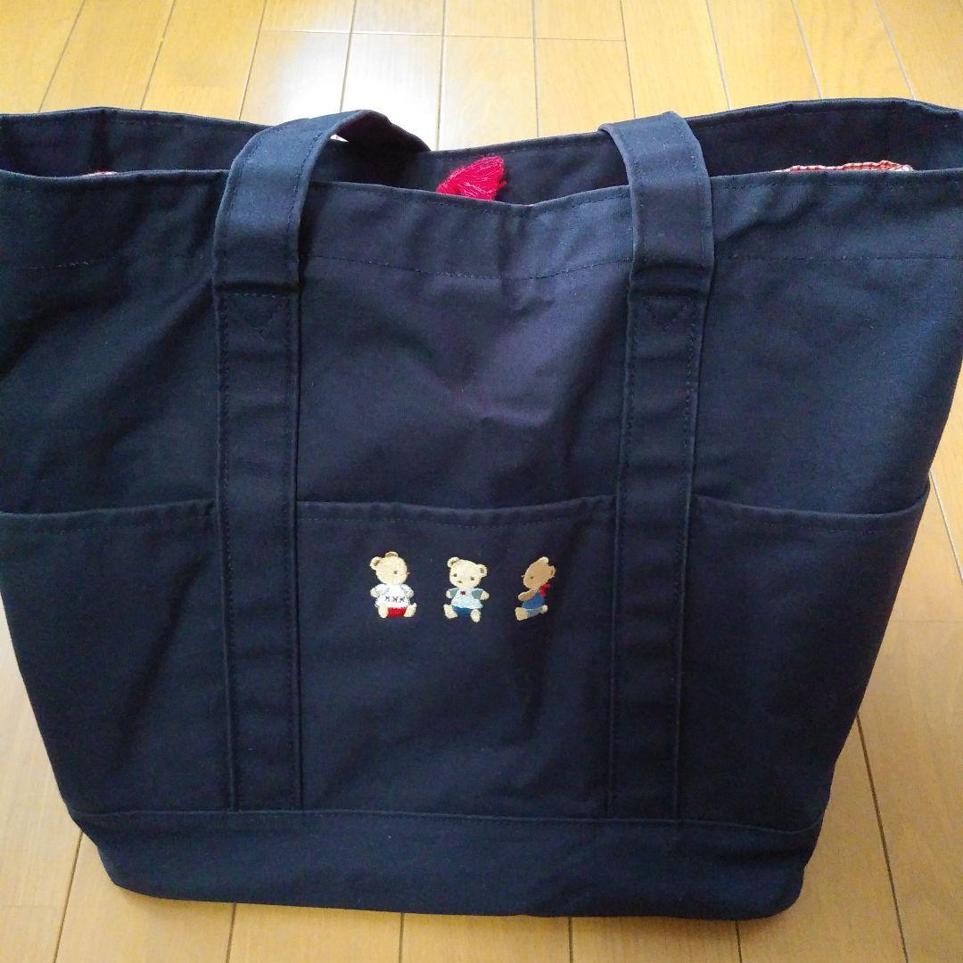 ファミリア 大容量 マザーズバッグ トートバッグ 赤チェック - メルカリ