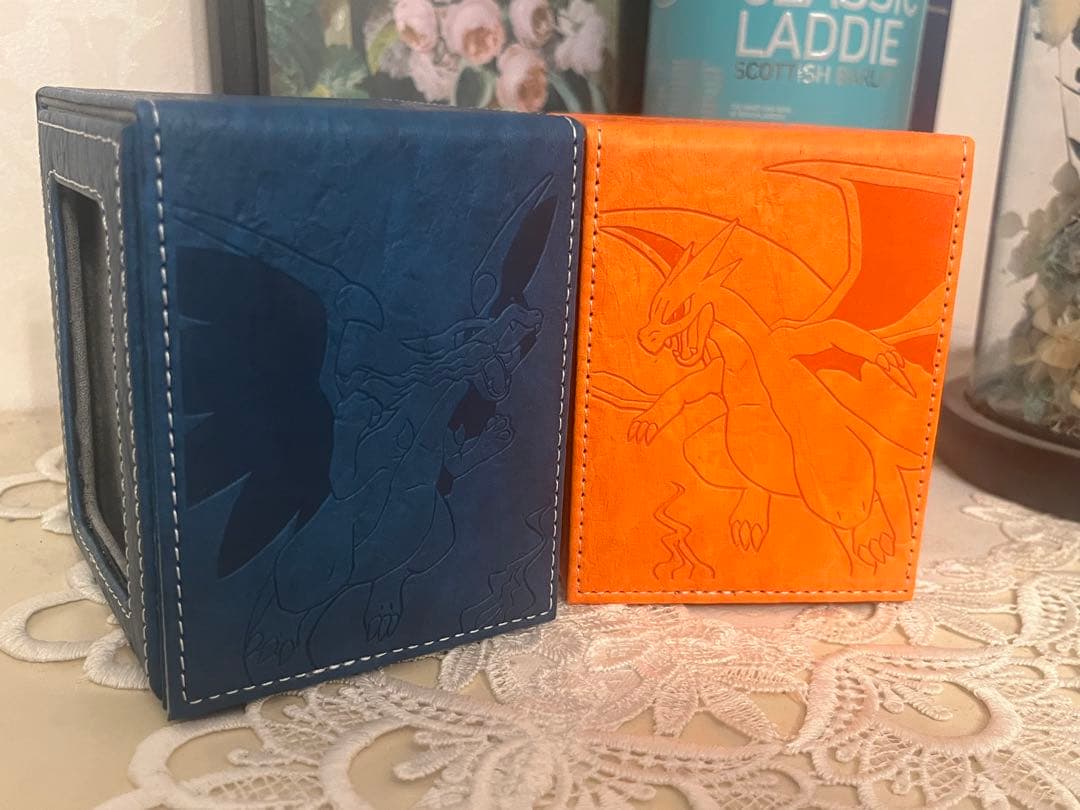 ポケカ　メガリザードンX　Y 2個セット　ディスプレイ付きデッキケース　レザー