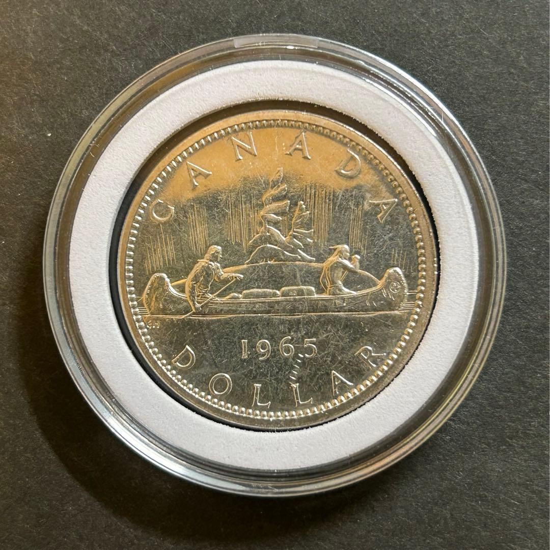 1965年 カナダ カヌーダラー1ドル銀貨 - メルカリ