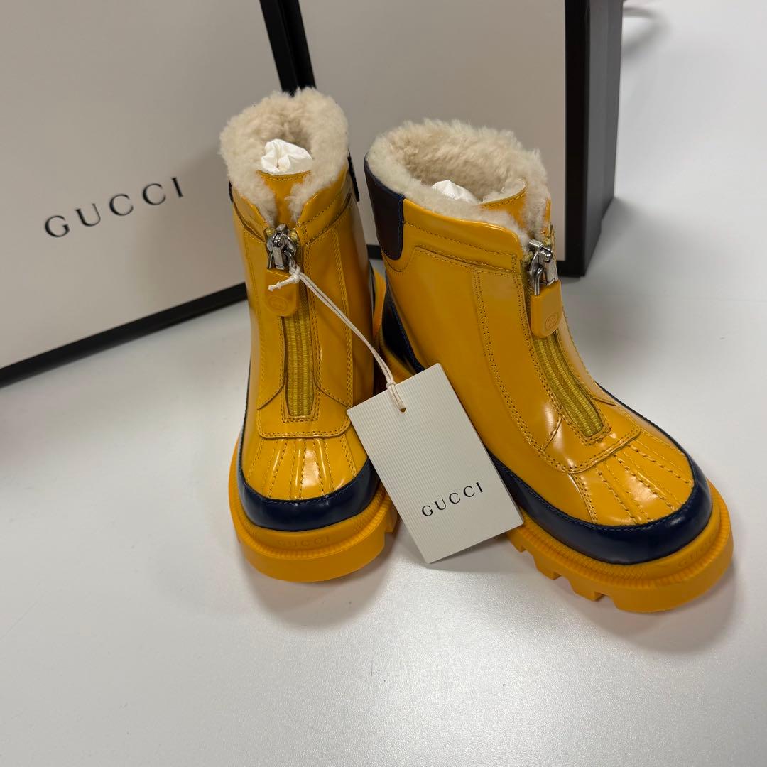GUCCI キッズブーツ イエロー/ネイビー