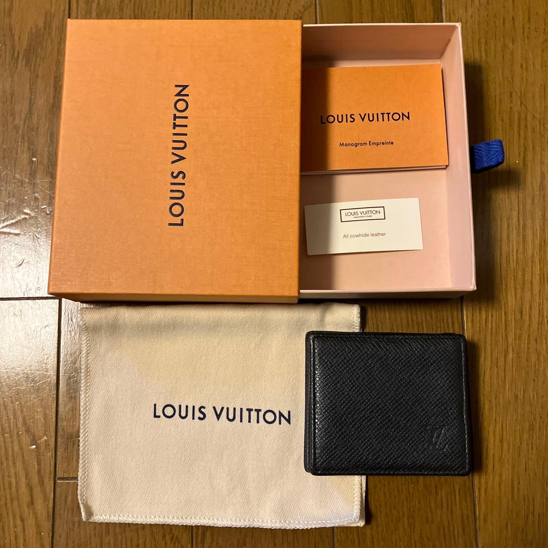 新品同様 ルイヴィトン タイガ 黒 メンズ 小銭入れ ケース ボワット