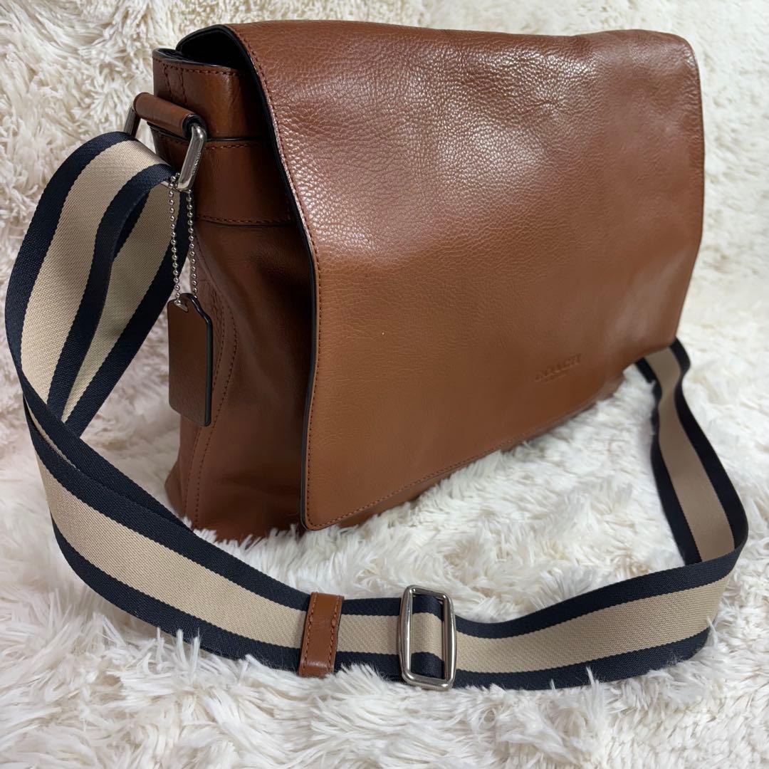 kenken様コーチ サリバン スムース メッセンジャーバッグ ブラウン A4