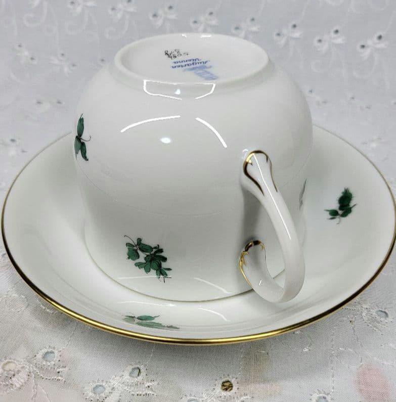未使用近✨アウガルテン マリアテレジア カップ&ソーサー グリーンバラ